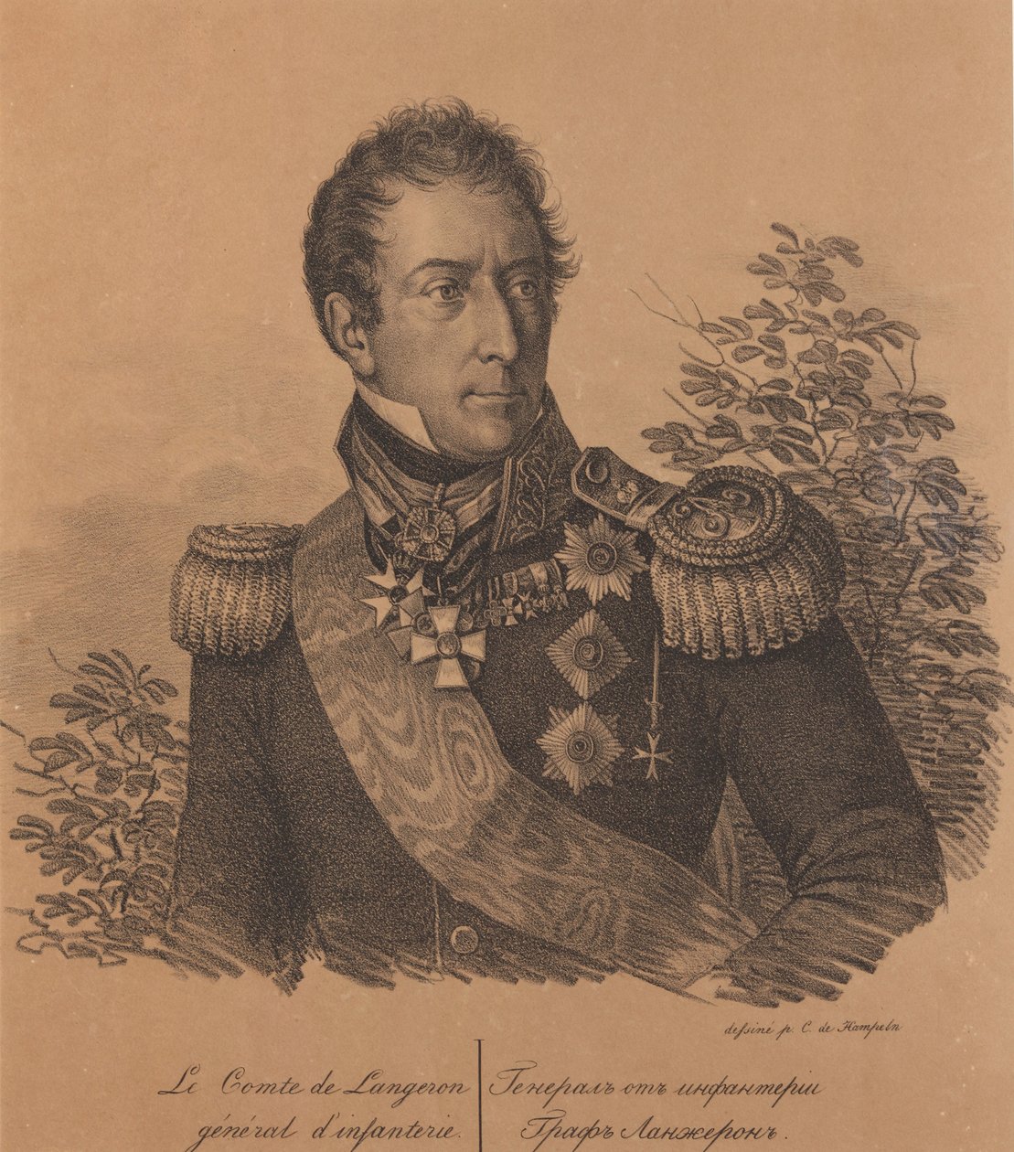 Ritratto del conte Alexandre Andrault de Langeron 1763-1831 da Carl von Hampeln