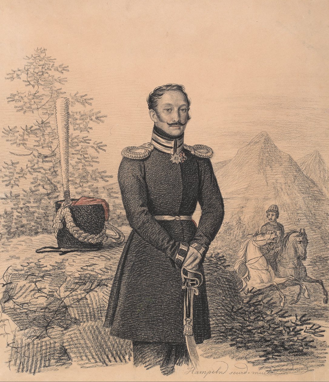 Ritratto di Fyodor Alexandrovich Bekovich-Cherkassky 1791-1833, 1822 da Carl von Hampeln