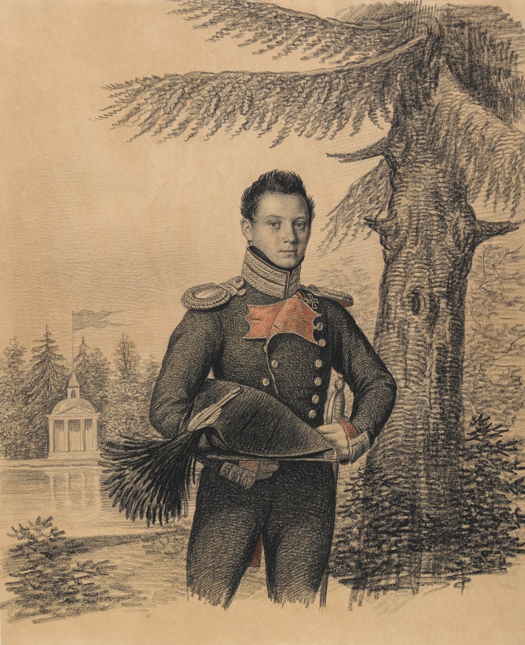 Ritratto di Fyodor Ivanovich Dolgopolov 1792-1856, 1820s da Carl von Hampeln