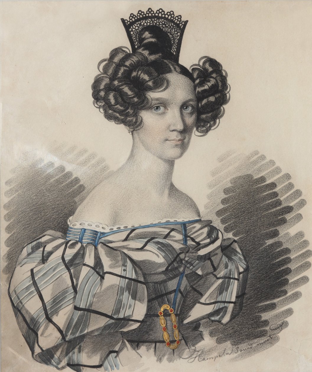 Ritratto di Olga Nikolaevna Talyzina, nata Zubova 1803-1882, primi anni 1830 da Carl von Hampeln