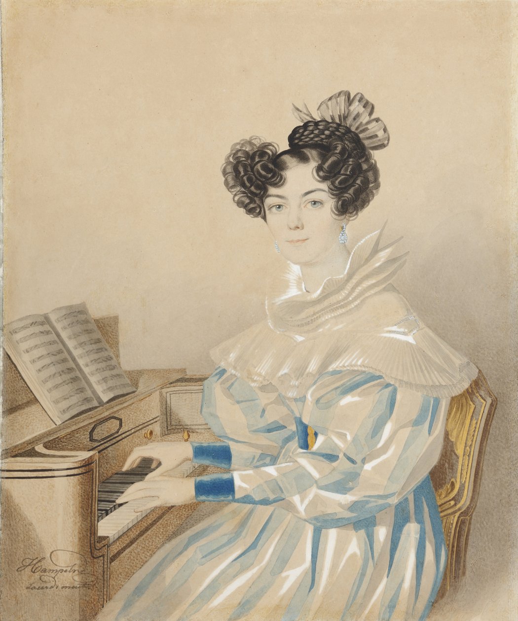 Ritratto di Tatiana Petrovna Lvova 1789-1848, nata Poltoratskaya, 1820s da Carl von Hampeln