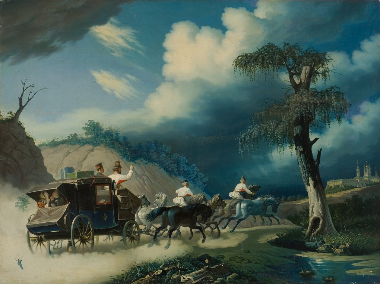 Troika durante un temporale, 1830 da Carl von Hampeln