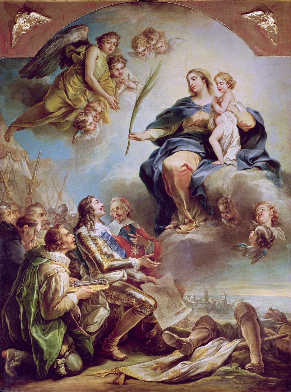 Luigi XIII (1601-43) dedica la chiesa di Notre-Dame-des-Victoires alla Vergine nel 1629, 1748-53 da Carle van Loo