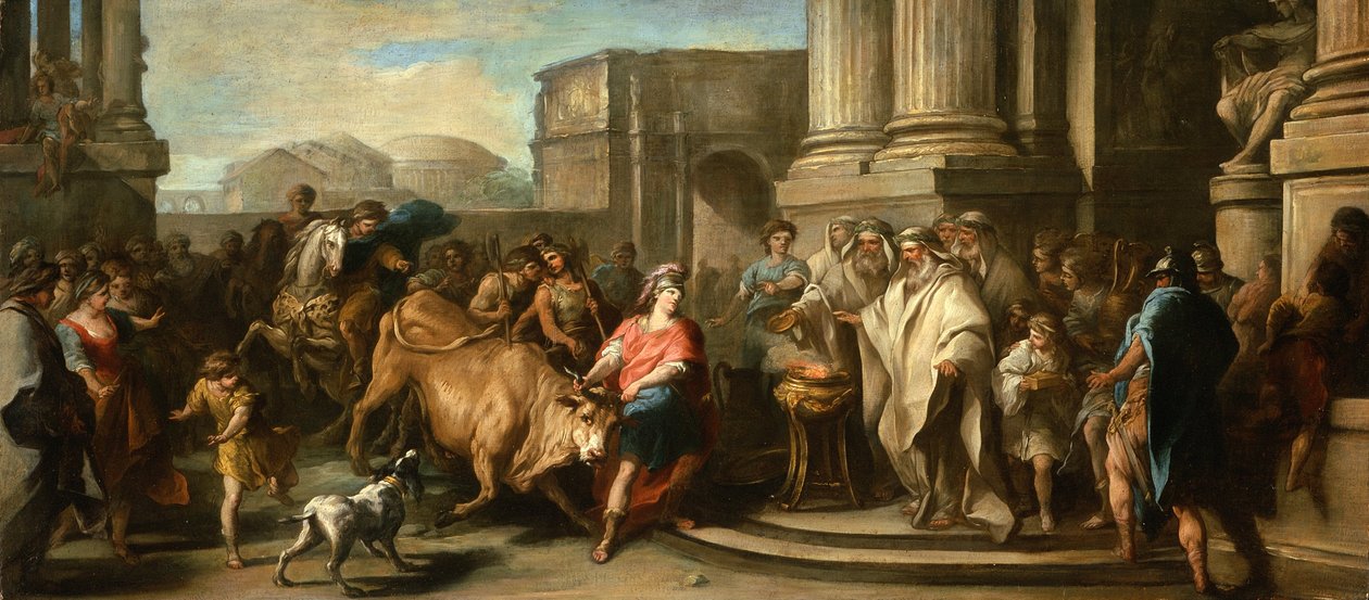 Teseo doma il toro di Maratona, c.1730 da Carle van Loo
