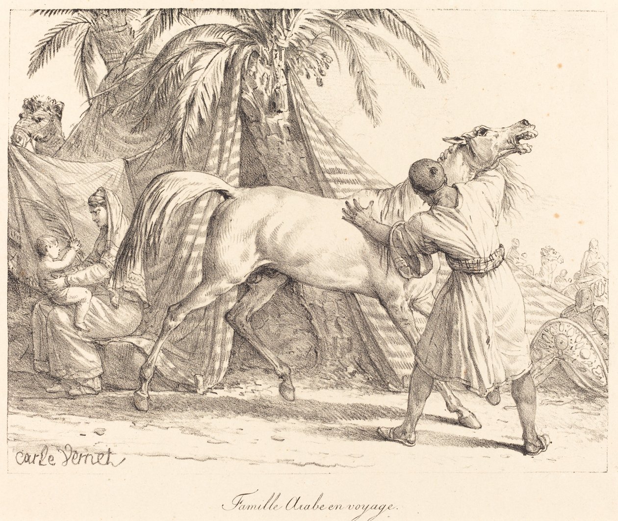 Famiglia araba in viaggio da Carle Vernet