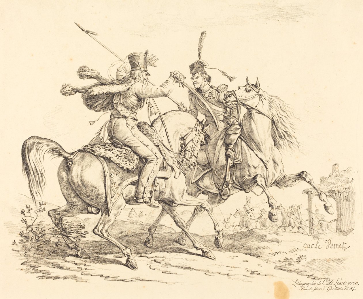 Ussaro che Colpisce un Cosacco da Carle Vernet
