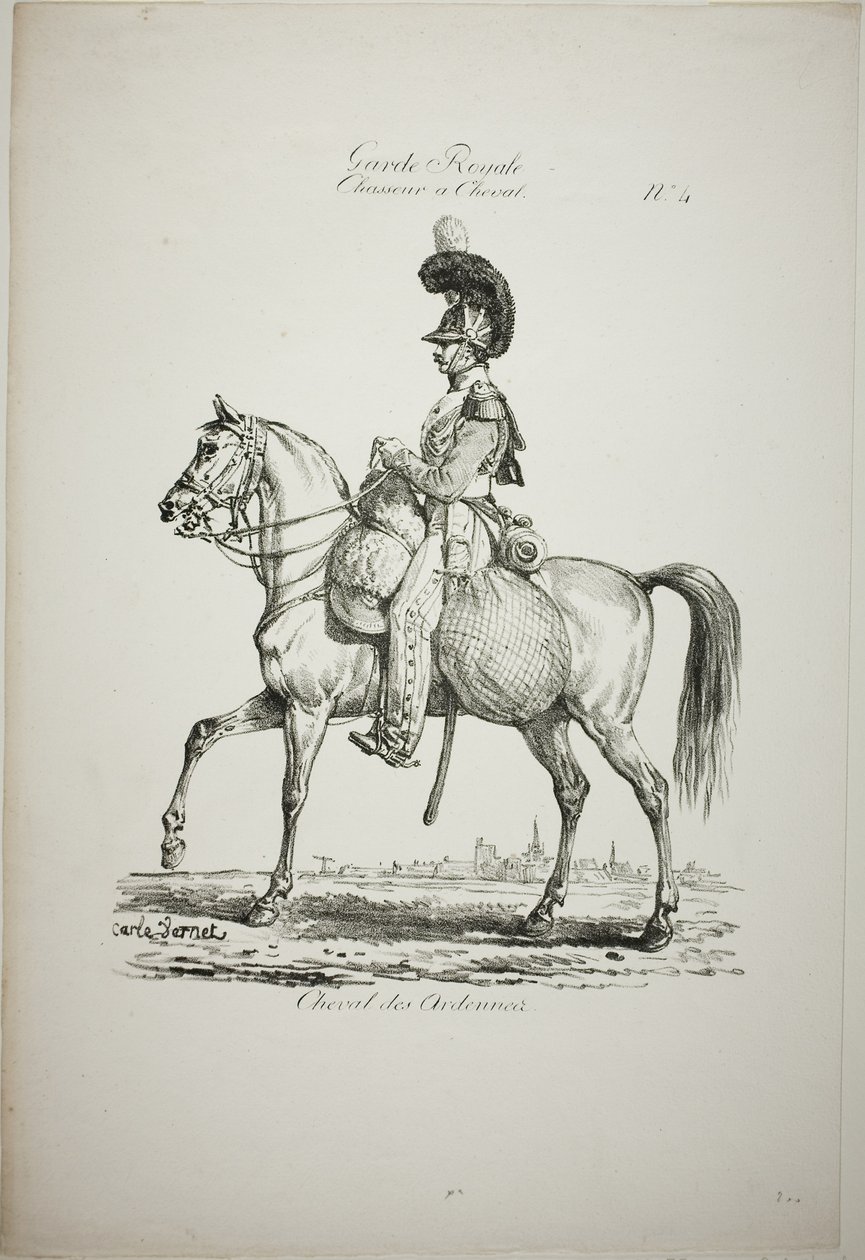 Guardia reale, fanteria leggera normanna a cavallo, n. 4 da Carle Vernet