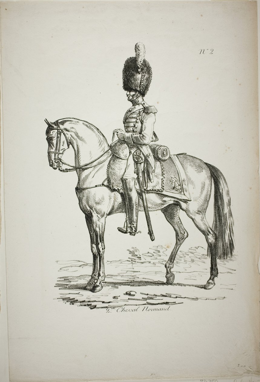 Guardia reale, soldato normanno a cavallo e cavallo, n. 2 da Carle Vernet