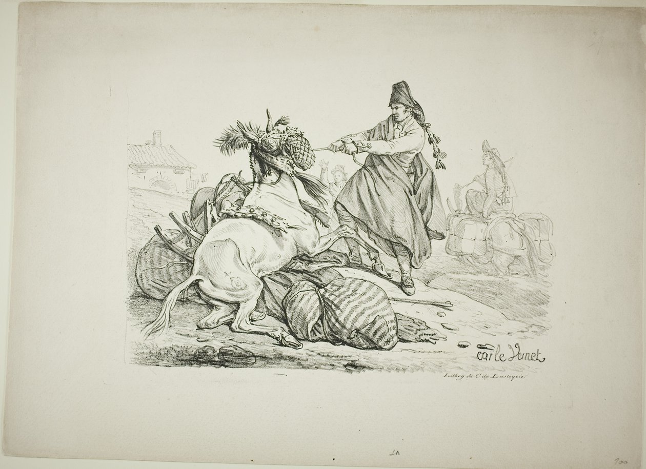 Mulettiere Spagnolo che Alza il suo Mulo da Carle Vernet