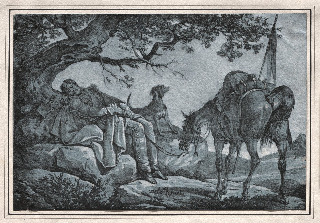 Il soldato dormiente da Carle Vernet