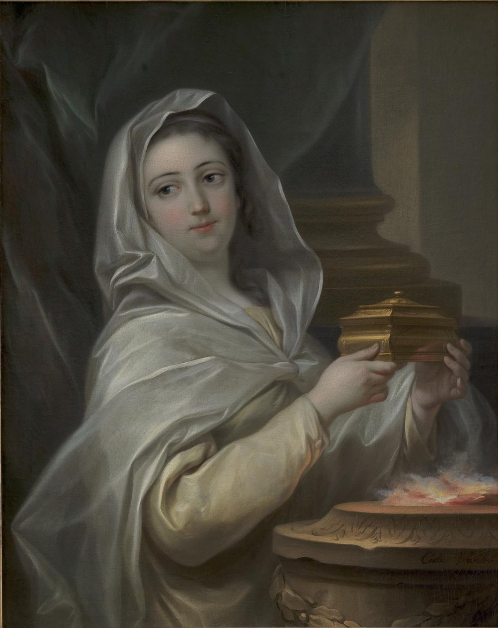 Una vestale. Donna ritratta come una vestale? da Carle van Loo