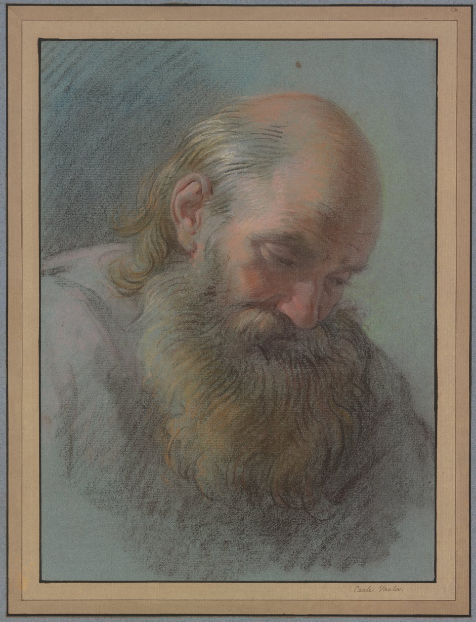 Testa di un vecchio barbuto da Carle van Loo