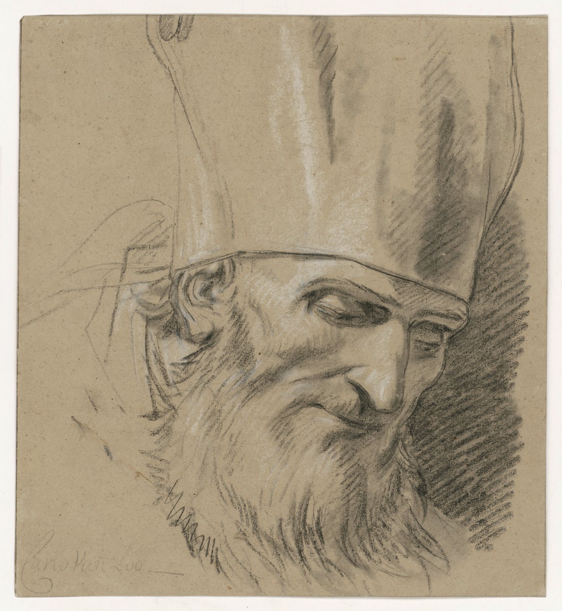 Studio di testa di un vescovo da Carle van Loo