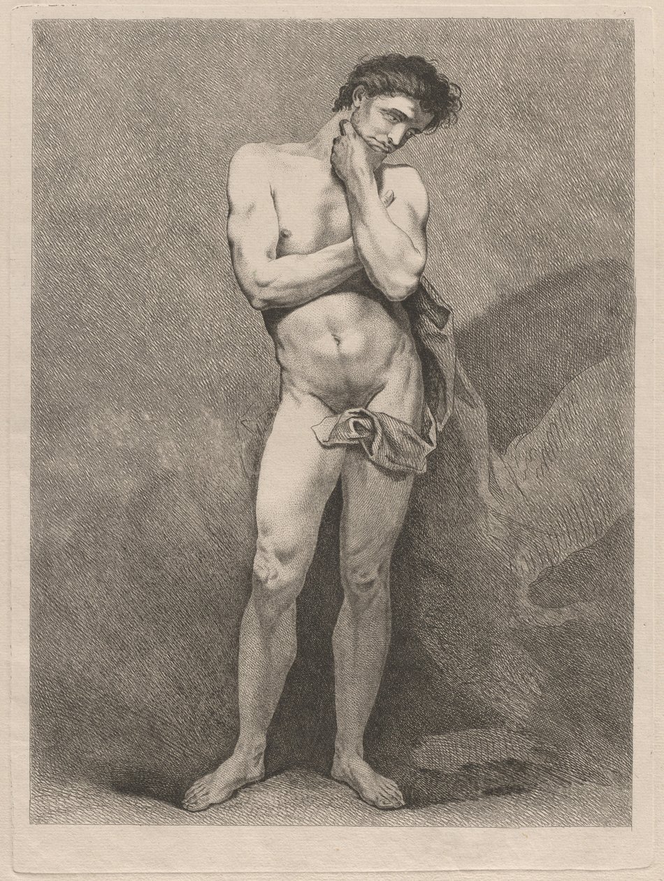 Uomo in posa pensierosa da Carle van Loo