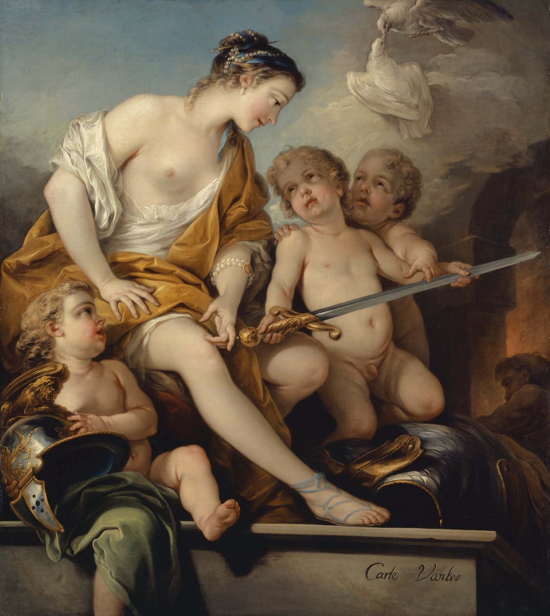 Venere e Cupidi con le armi di Marte da Carle van Loo