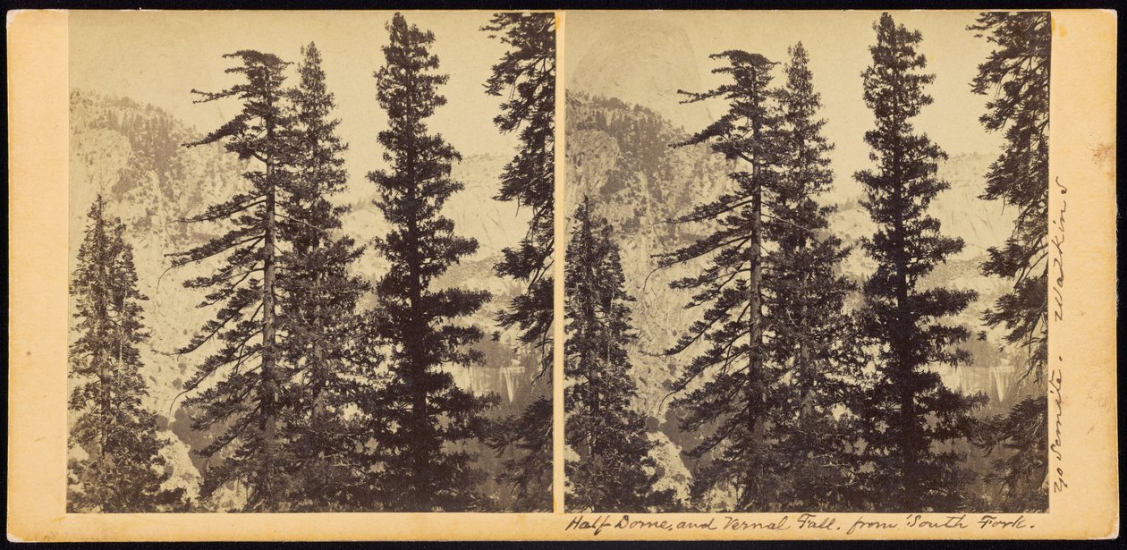 Half Dome e Vernal Fall, dal South Fork da Carleton E. Watkins