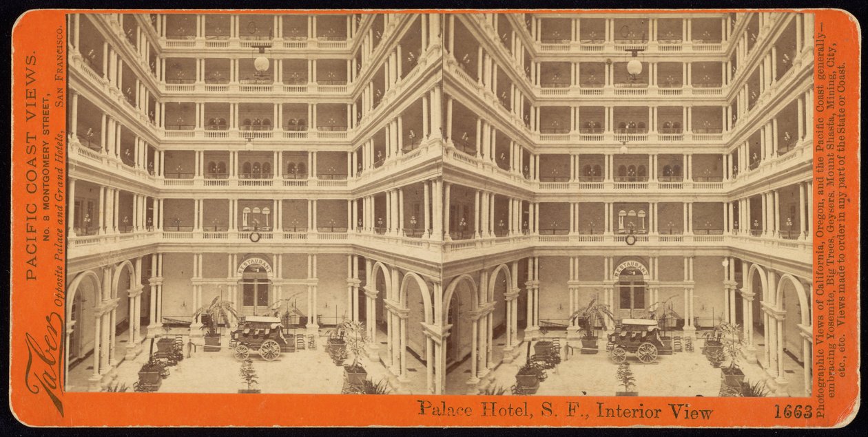 Palace Hotel, S.F., Vista Interna da Carleton E. Watkins