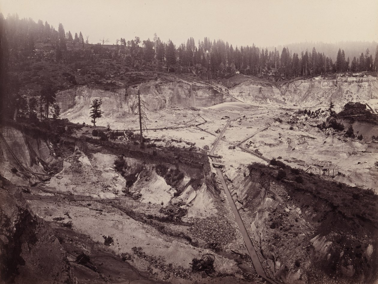 Malakoff Diggins. North Bloomfield Gravel Mining Company, c.1871 da Carleton E. Watkins