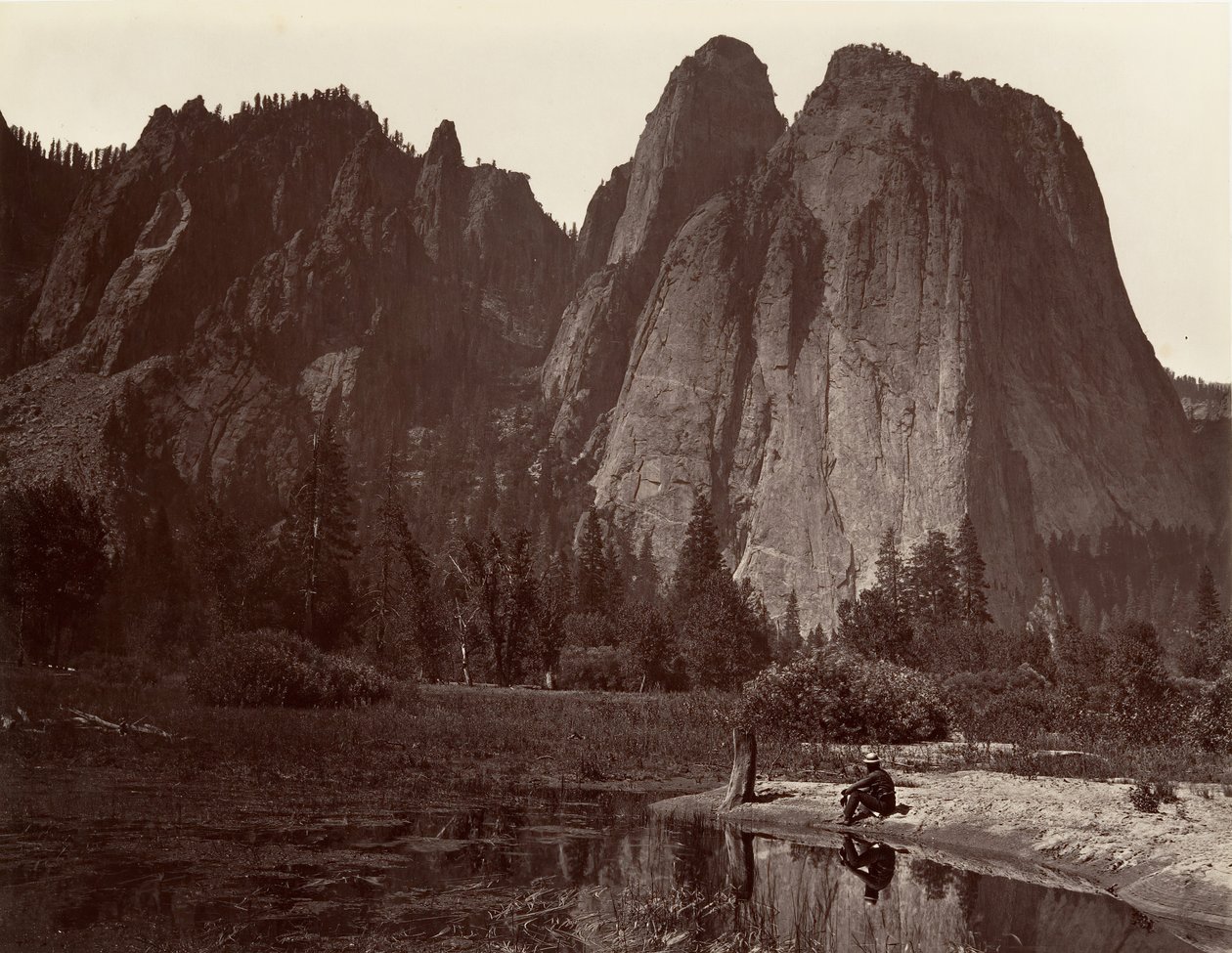 Cathedral Rocks, Yosemite, ca. 1872, stampato ca. 1876 da Carleton E. Watkins.
