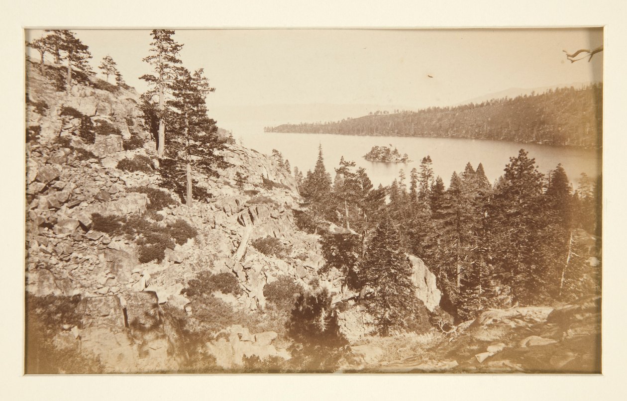 Quattro scene ferroviarie e quattro vedute del Lago Tahoe: Emerald Bay, Lago Tahoe da Carleton E. Watkins