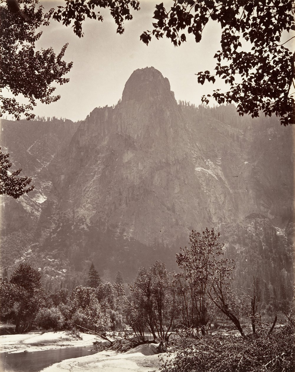 Sentinel Rock, Yosemite, ca. 1872, stampato ca. 1876 da Carleton E. Watkins.