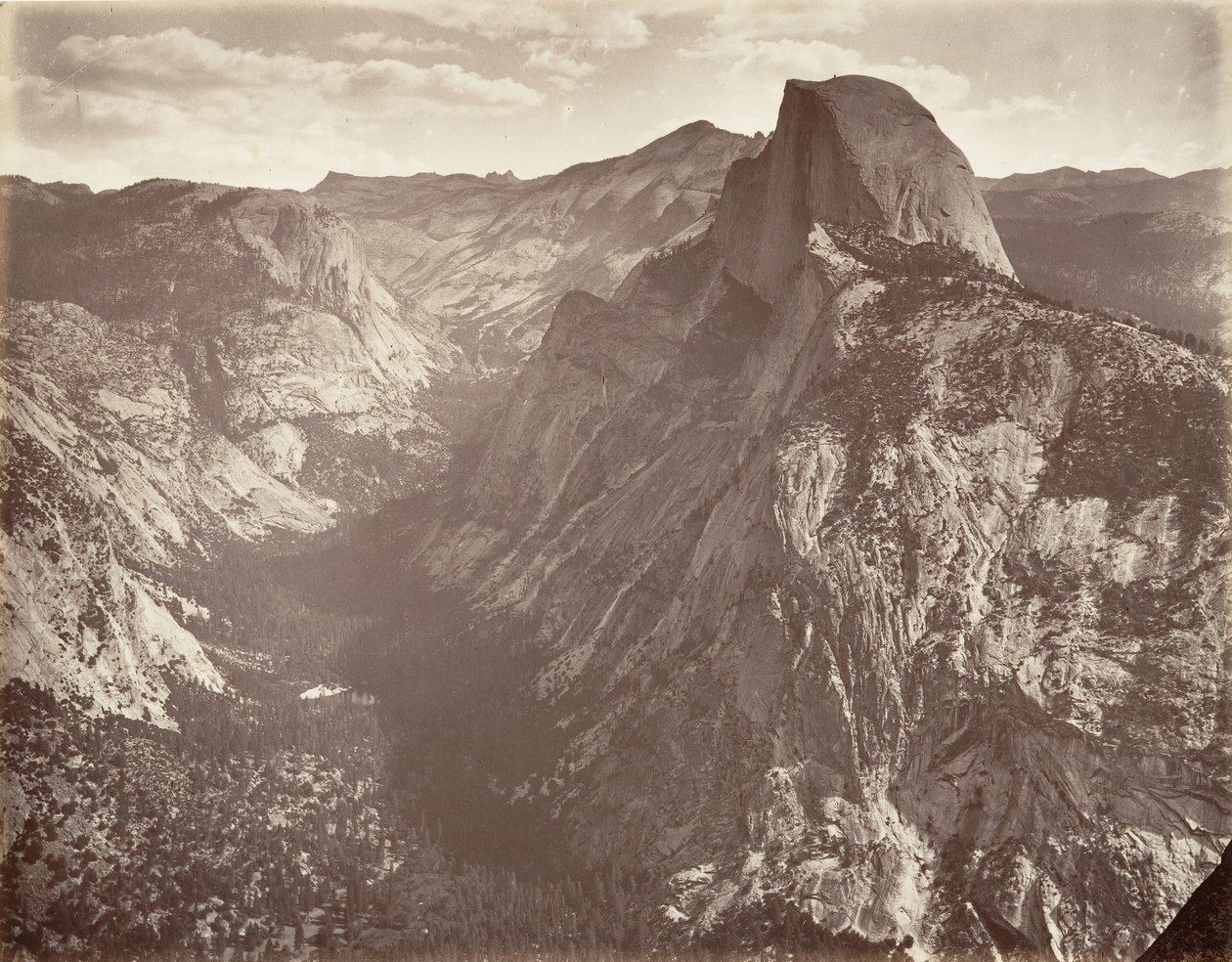 South Dome, 6.000 piedi, ca. 1872, stampato ca. 1876 da Carleton E. Watkins.