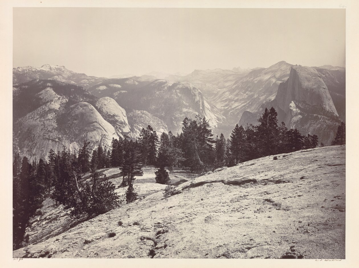 Le cupole, dal Sentinel Domes, Yosemite, c. 1865-1866 da Carleton E. Watkins