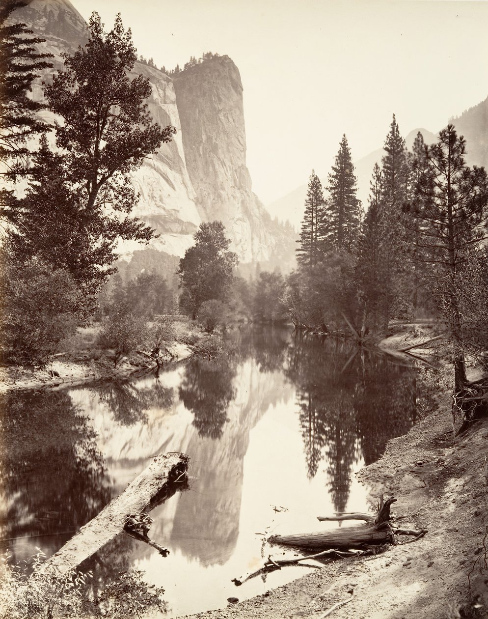 Torre di Washington, Yosemite, ca. 1872, stampato ca. 1876 da Carleton E. Watkins.