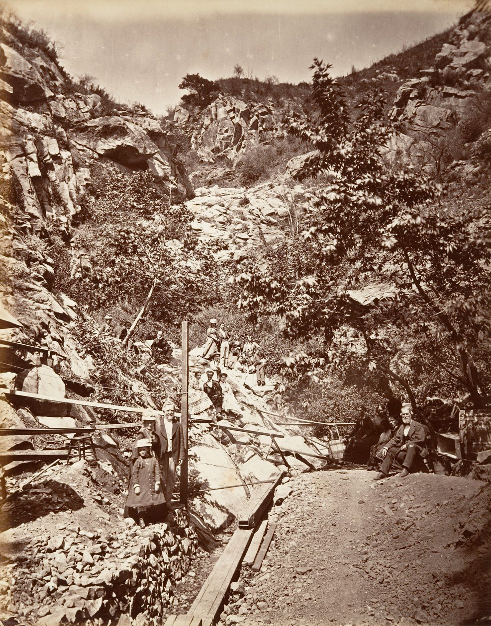 Sorgenti di zolfo caldo, Santa Barbara, 1876, stampato ca. 1876 da Carleton Emmons Watkins