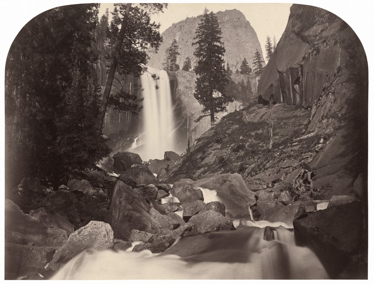 Piwyac, Cascata Vernal, 300 piedi, Yosemite, 1861 da Carleton Emmons Watkins