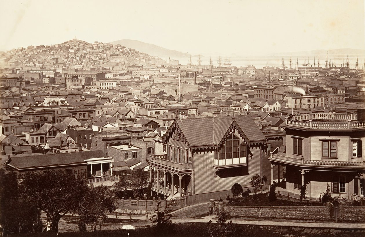 San Francisco, da Rincon Hill, 1864, stampato ca. 1876 da Carleton Emmons Watkins