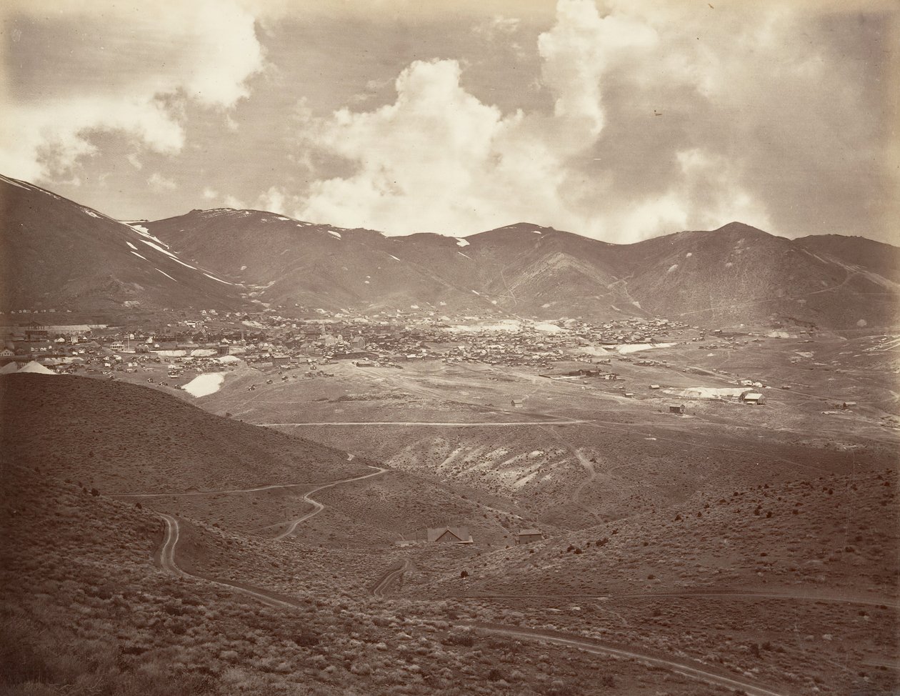 Virginia City, 1875, stampato ca. 1876 da Carleton Emmons Watkins