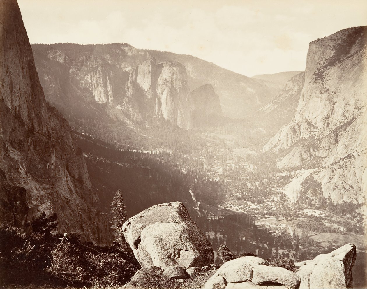Valle di Yosemite da Union Point da Carleton Emmons Watkins