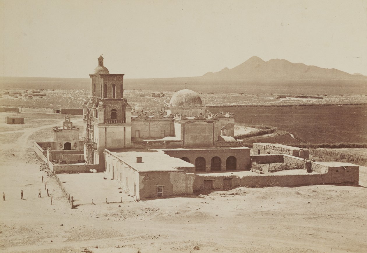 Veduta generale della missione di San Xavier, Arizona da Carleton Watkins