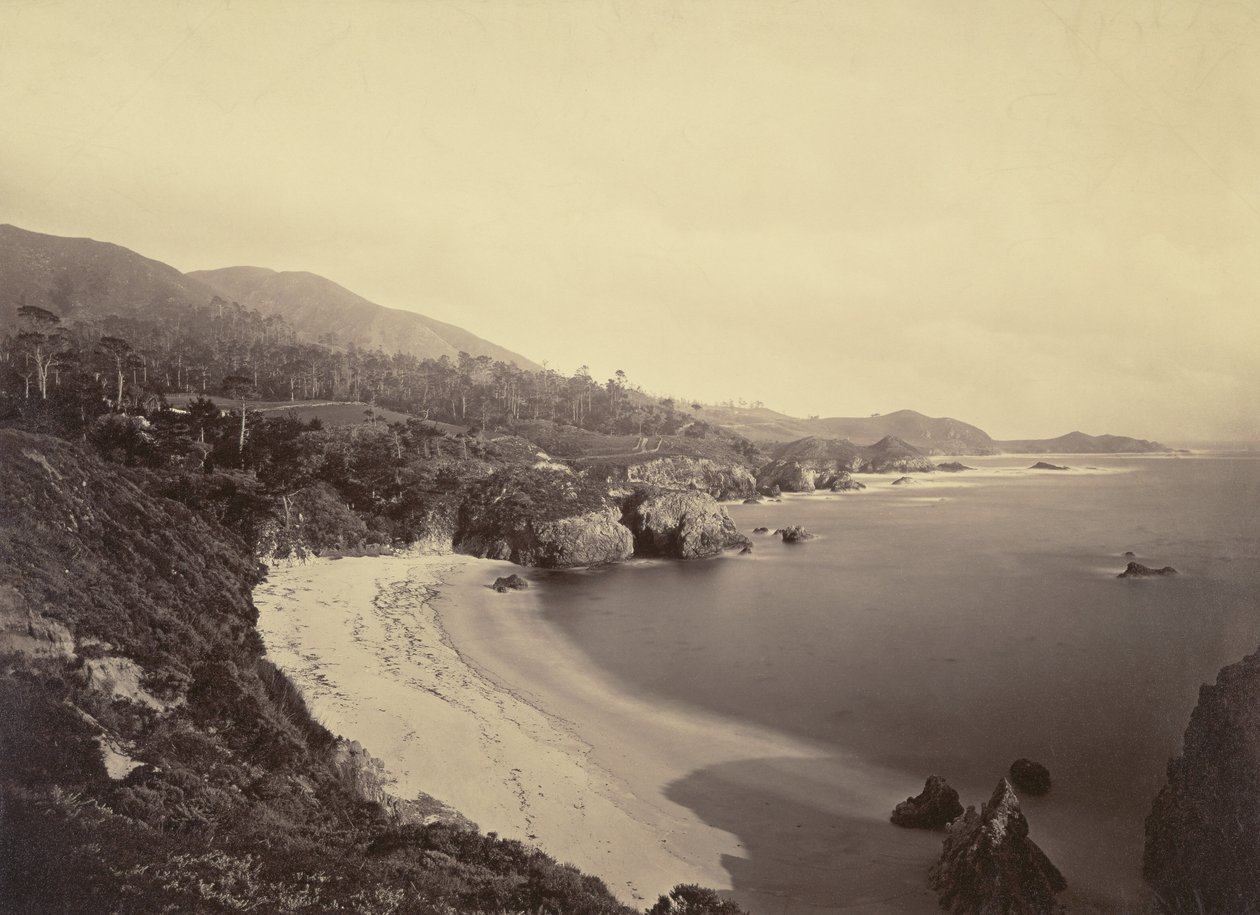 [Vista sulla costa del Pacifico] / [Spiaggia di Gibson, Pt. Lobos, Costa di Monterey]. da Carleton Watkins