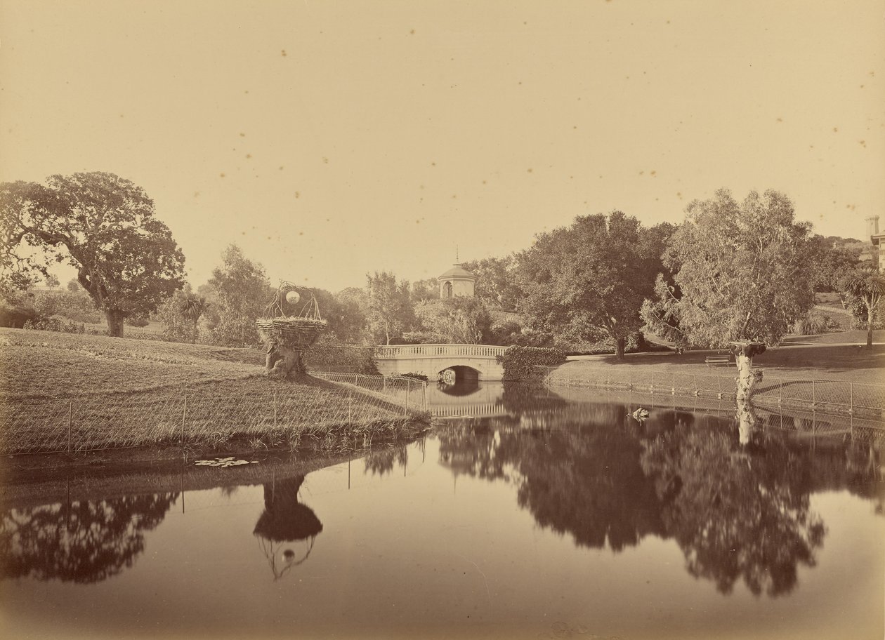 Stagno e ponte, Thurlow Lodge da Carleton Watkins