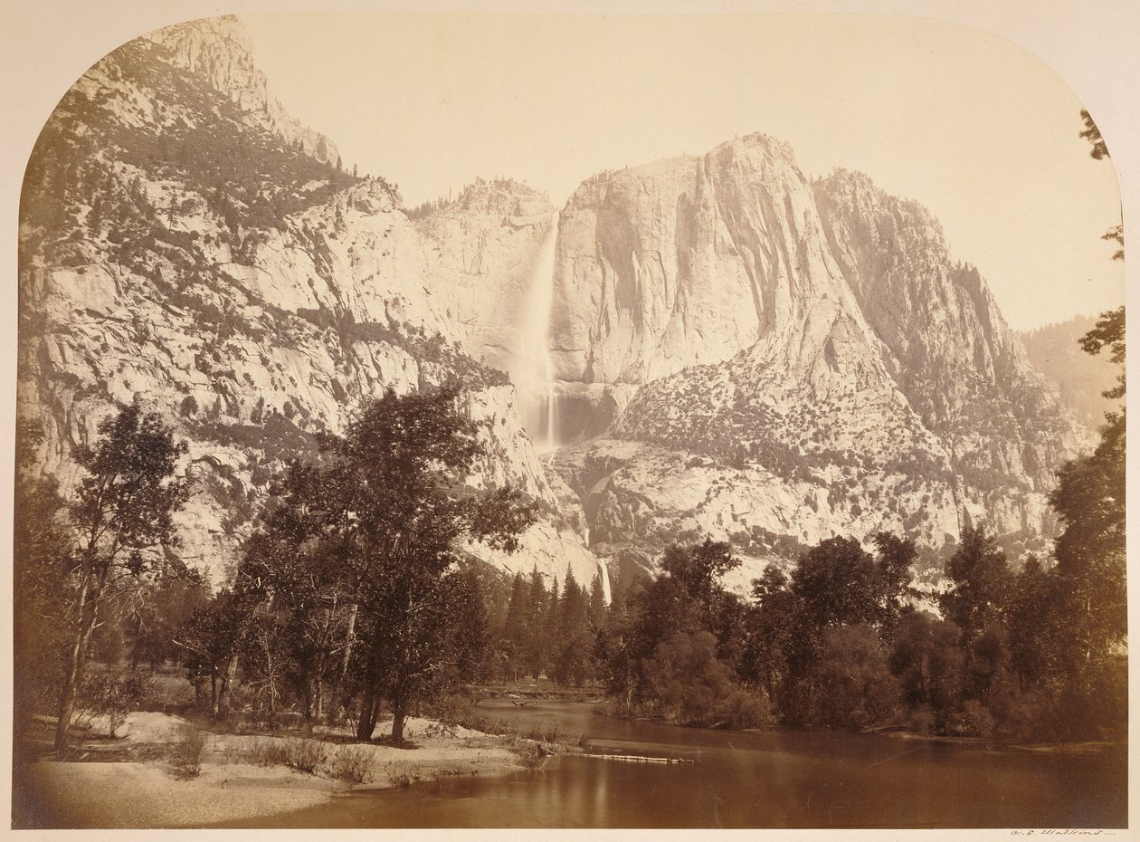 Veduta del fiume, cascate Yosemite. 2477 ft. da Carleton Watkins