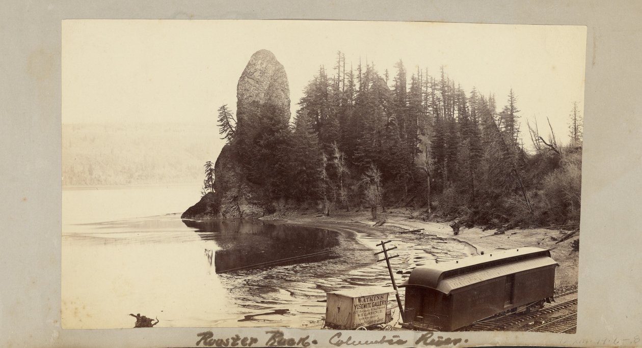 Rooster Rock, fiume Columbia da Carleton Watkins