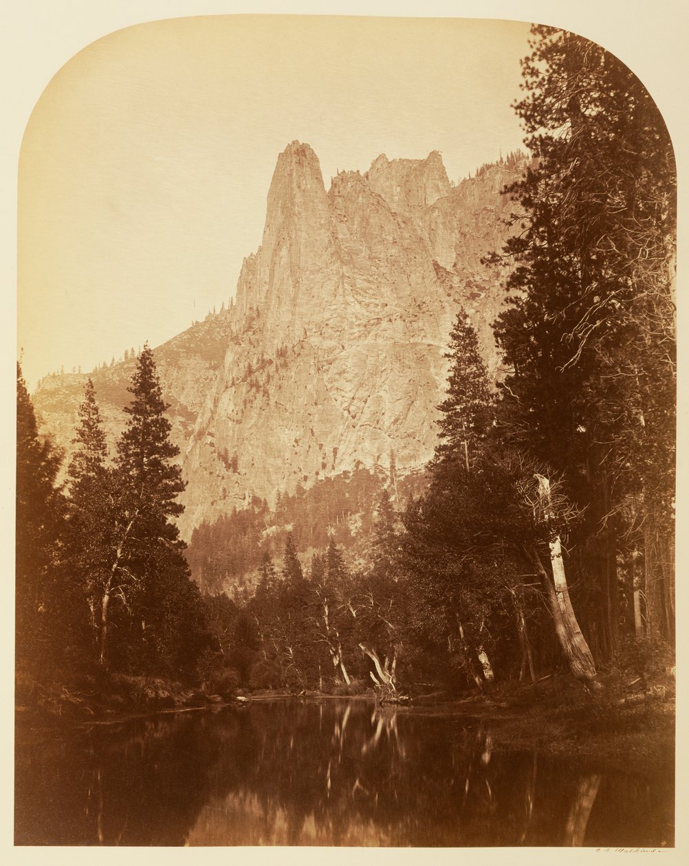 Sentinella (veduta della valle), 3270 piedi, Yosemite da Carleton Watkins
