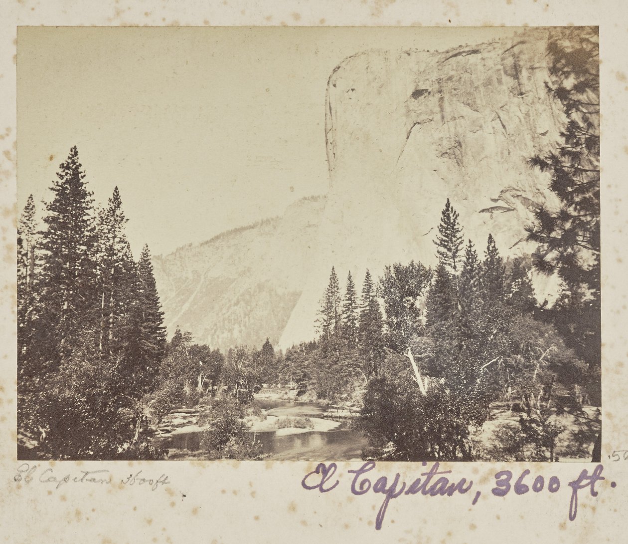 Tutocanula - El Capitan - 3600 piedi, Yosemite Valley, contea di Mariposa, California (n. 1010) da Carleton Watkins