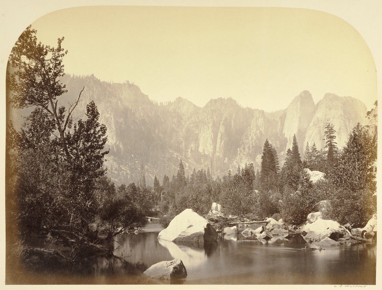 Veduta sul Merced - Yo Semite da Carleton Watkins