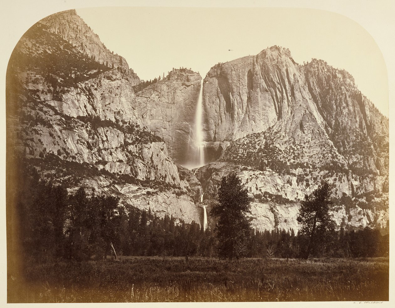 Cascate Yosemite (vista frontale), 2477 piedi. da Carleton Watkins