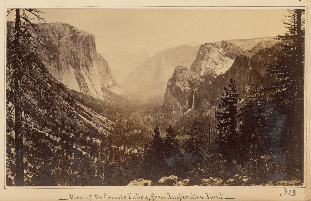 Valle di Yosemite dal sentiero di Mariposa da Carleton Watkins