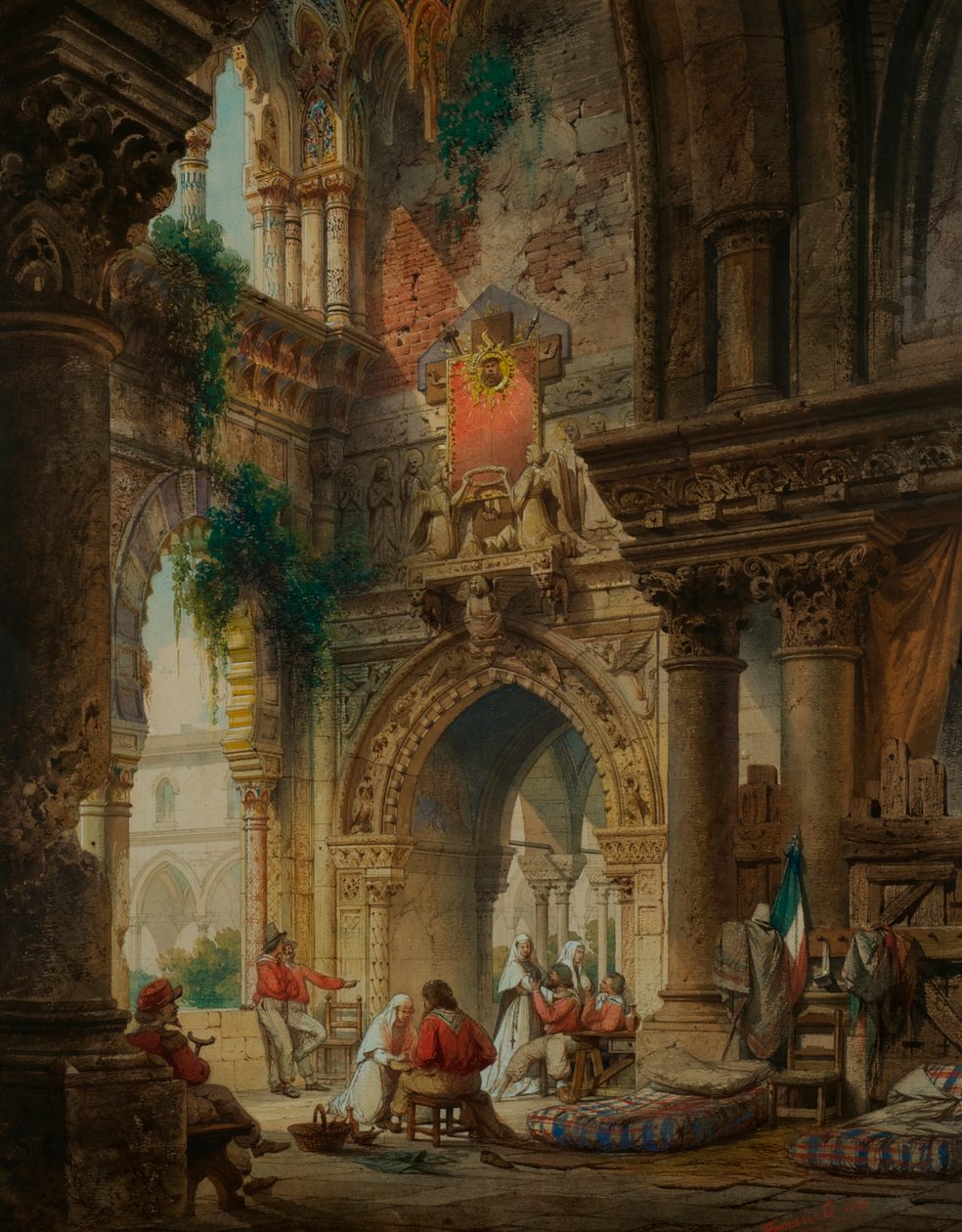 Il convento di Palermo, c.1850 da Carlo Ferrario