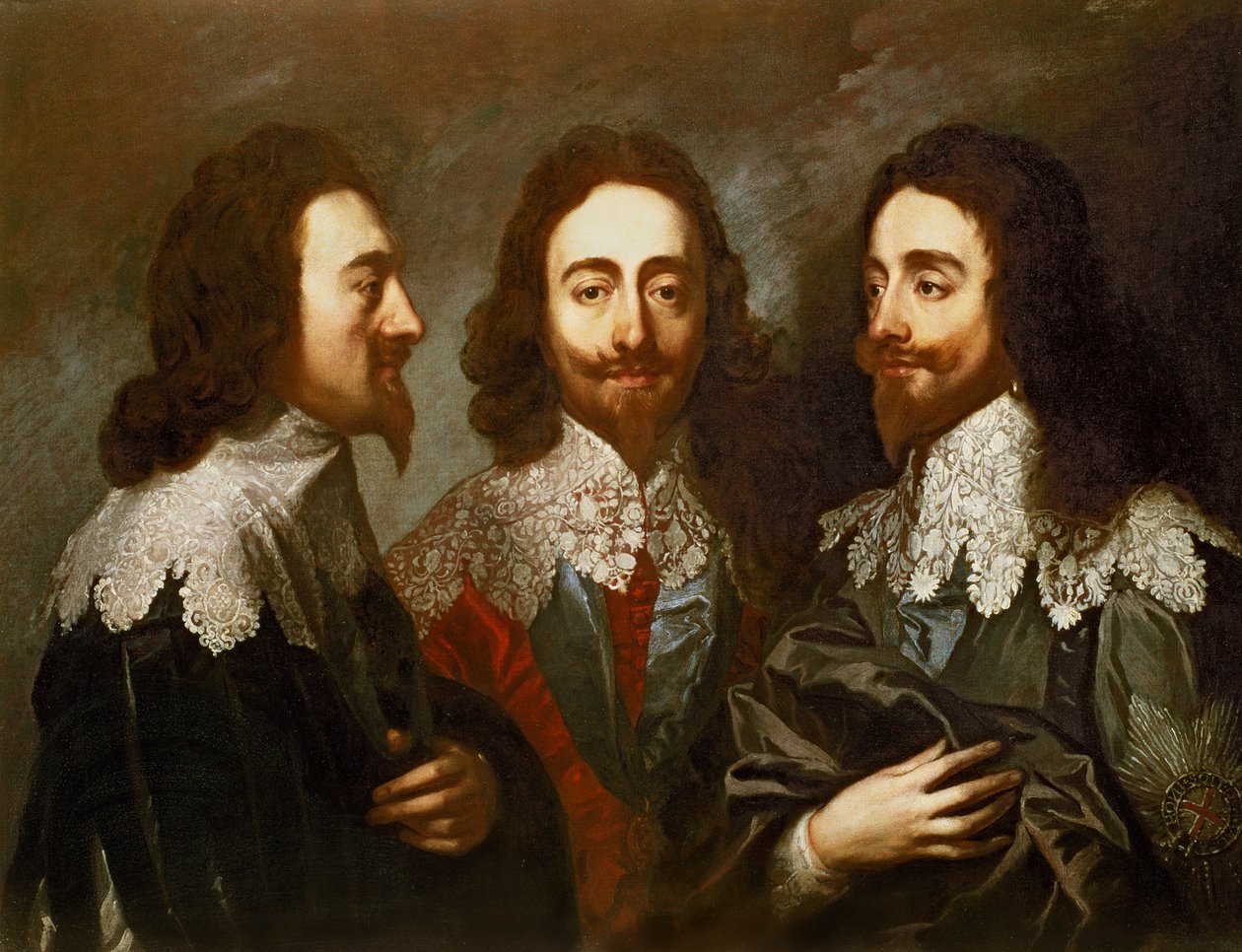 Carlo I in tre posizioni (1600-49) Dipinto dopo Van Dyck da Carlo Maratta or Maratti