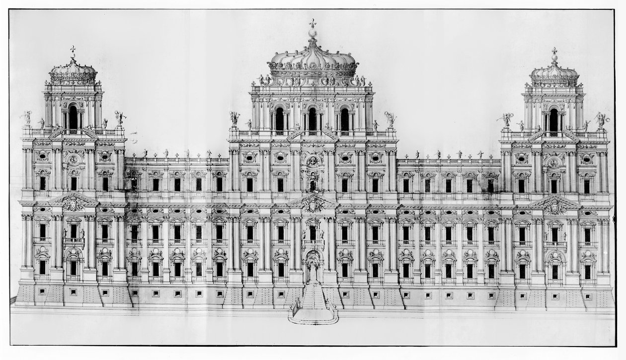 Progetto per la facciata est del Louvre, da 