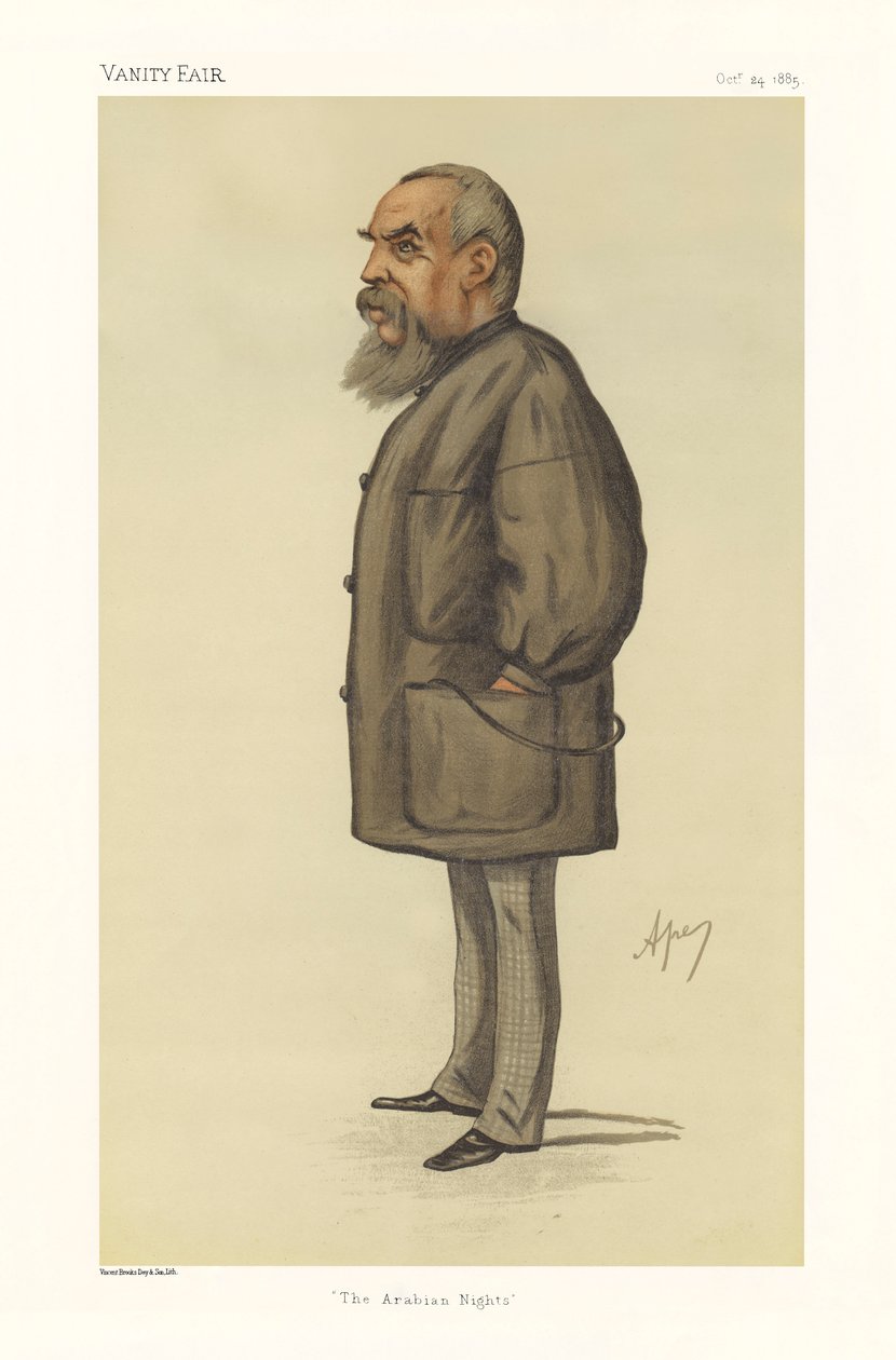 Capitano Richard Francis Burton - ritratto in piedi da Carlo (1839 89) Pellegrini