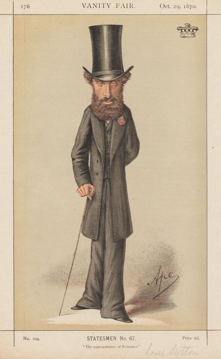 Vanity Fair: Statisti No. 67 Il rappresentante del Romanticismo, 1870 da Carlo