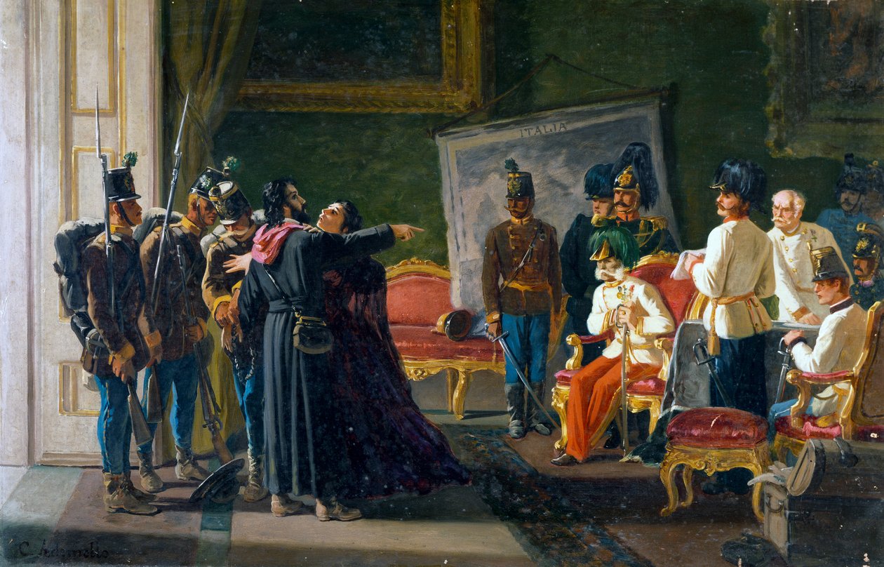 Ugo Bassi e sua sorella Carlotta a Villa Spada, ca 1866, olio su tela, di Carlo Ademollo (1825-1911) da Carlo Ademollo
