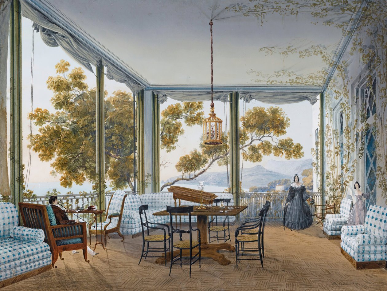 Interno del Palazzo Naryshkin di Miskhor, 1841-1842 da Carlo Bossoli